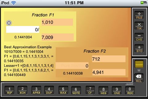 Screenshot: CF best approximation results