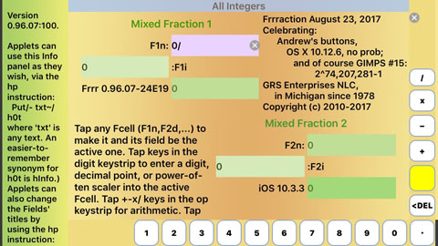 Frrraction opening screen