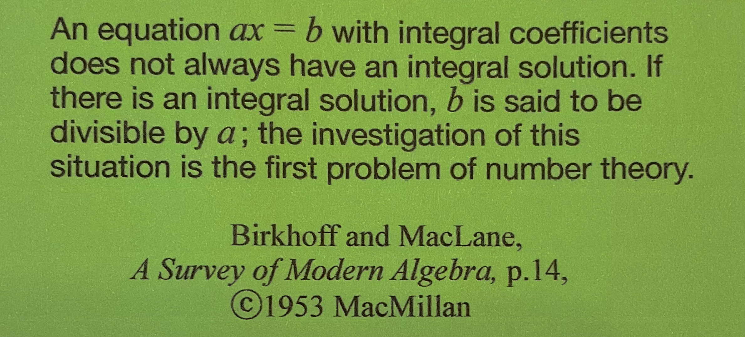 Birkhoff and MacLane